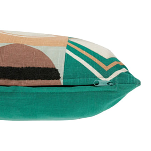 Coussin brodé "Malakite" vert 30x50cm