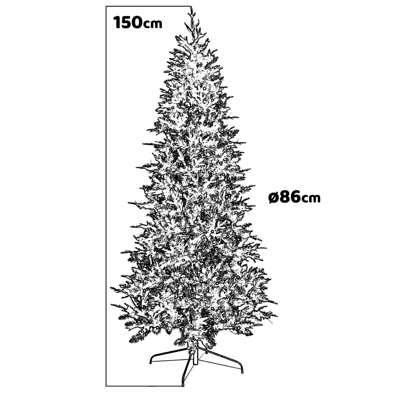 Venere LED - Albero di Natale effetto realistico con luci LED ø86x150H, 785 rami