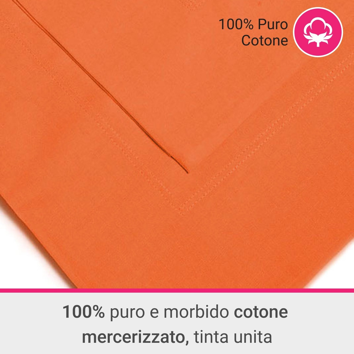 Coppia Federe 3 volani IPERSAN Puro Cotone Arancio