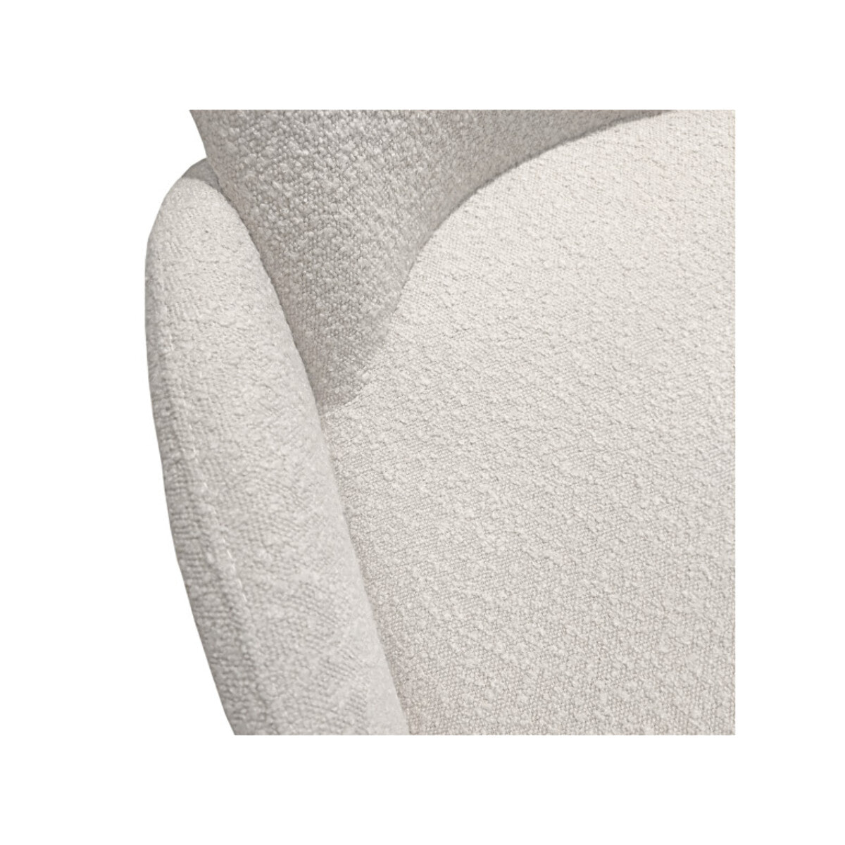 Fauteuil tissu bouclette écru imitation laine mouton - BOUCLE