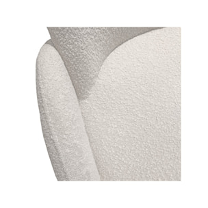 Fauteuil tissu bouclette écru imitation laine mouton - BOUCLE