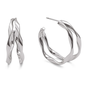 Boucles d'Oreille Doble Organic River Acier
