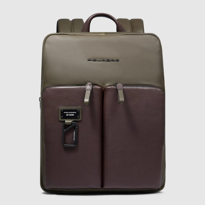 Piquadro Zaino sottile porta pc e iPad® con protezioni antiurto e RFID, espandibile