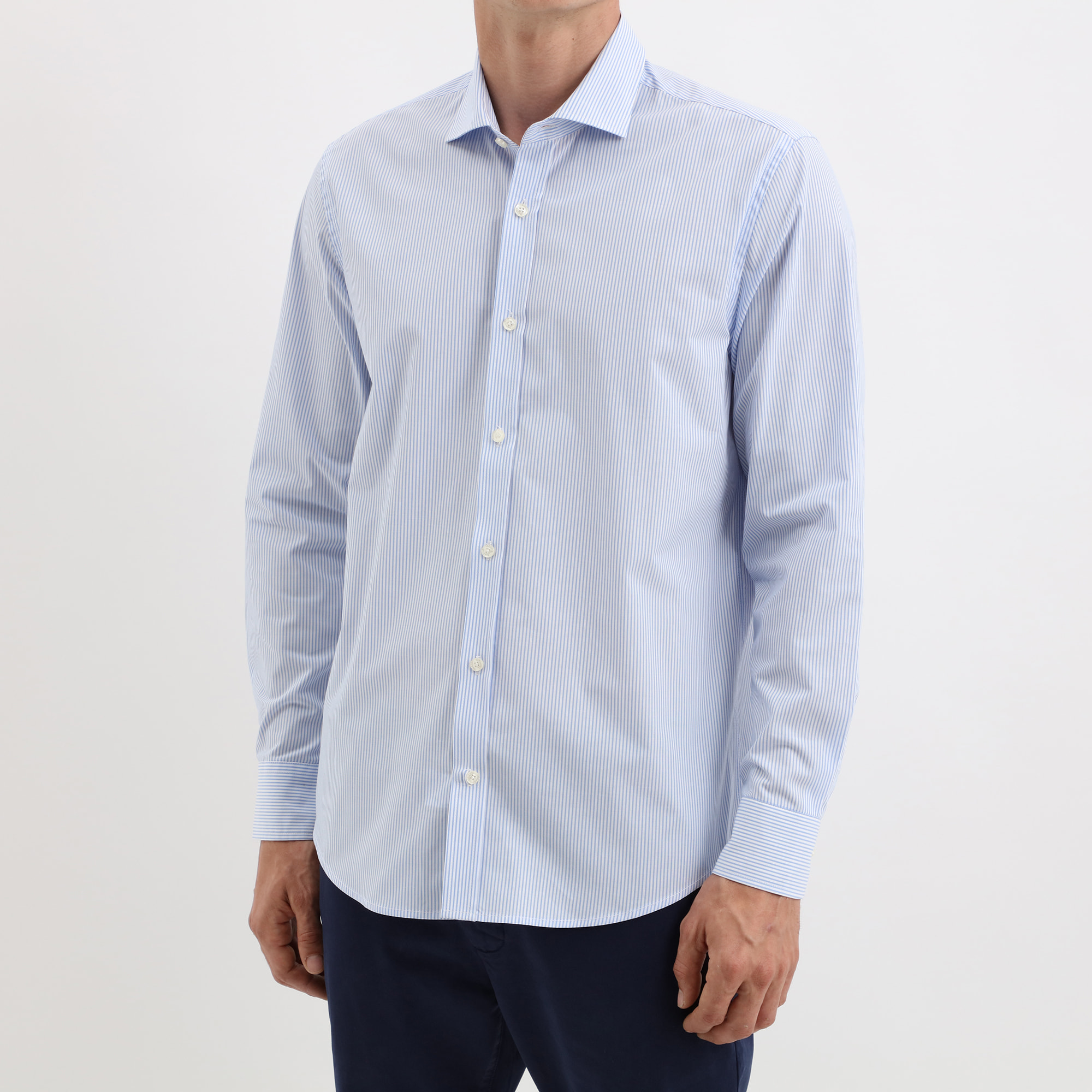 Camicia righe collo francese Polo Club St Martin Blu