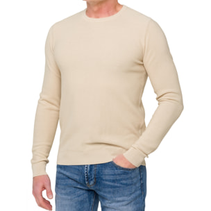 Maglia girocollo cotone Hot Buttered Karthala Sabbia