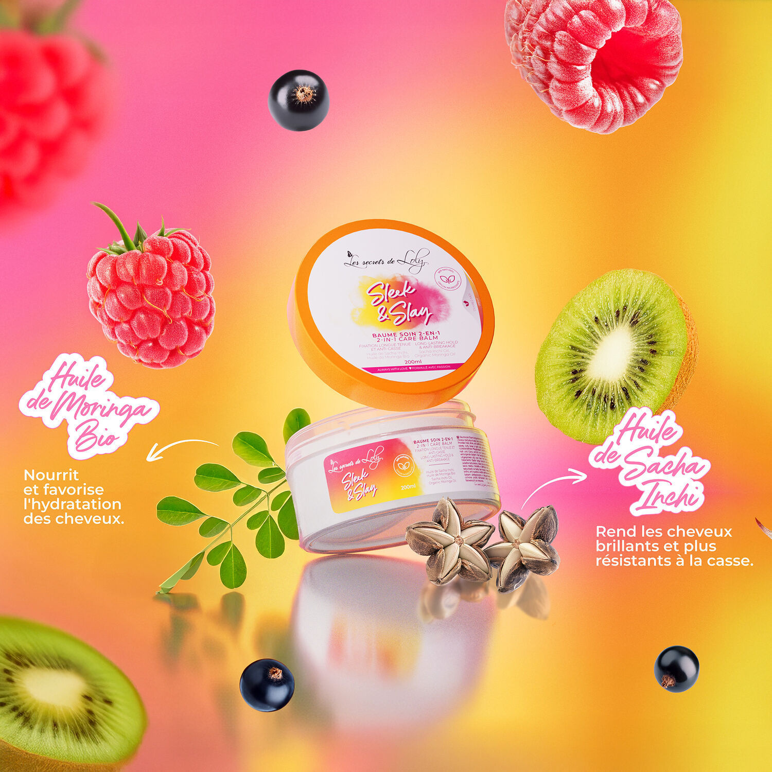 Sleek & Slay - Baume Soin 2-en-1 Fixation Longue Tenue et Anti-Casse 200ml