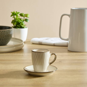 Coffret 2 tasses avec coupelles Ella 90ml blanc