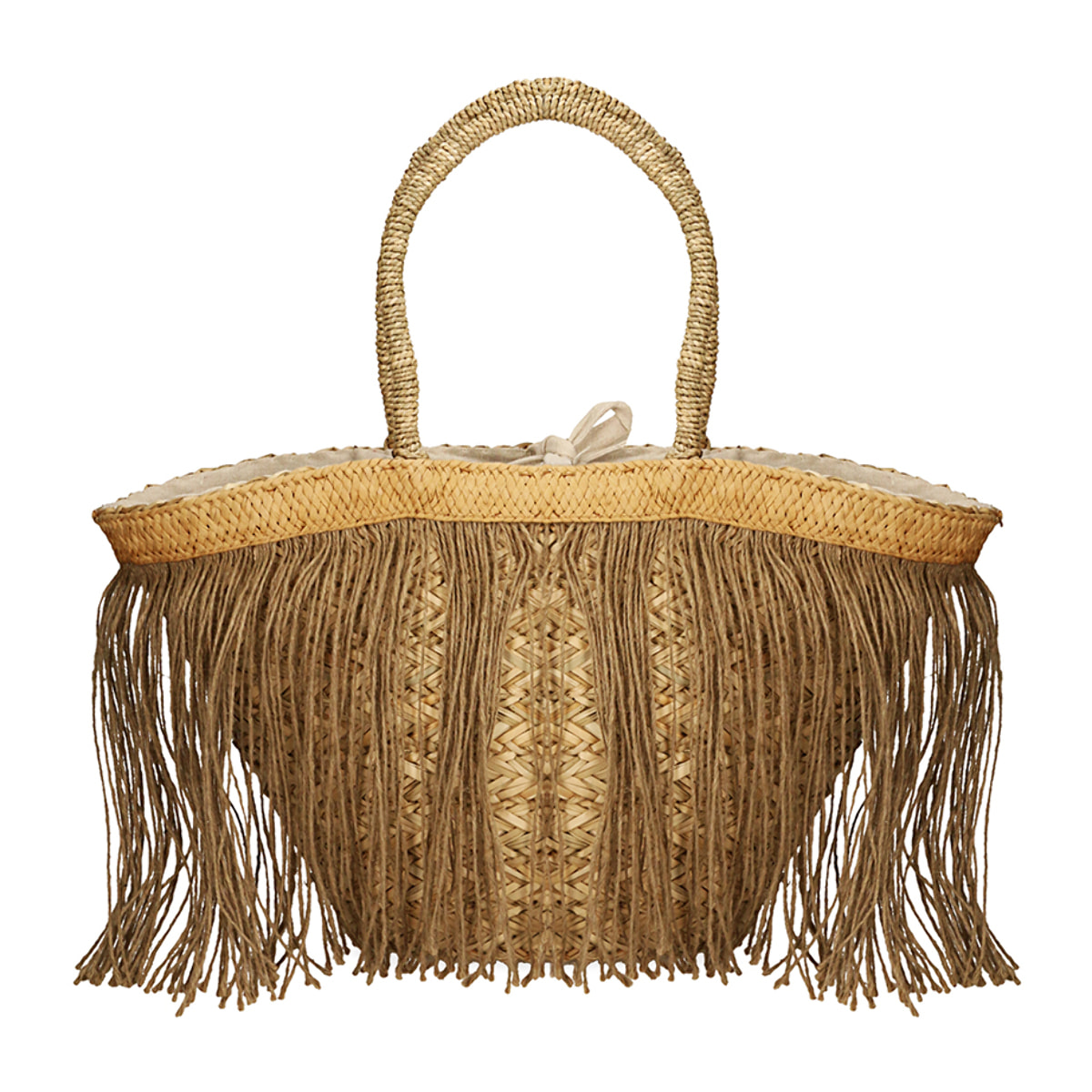 Bolso de paja beige