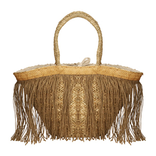 Bolso de paja beige