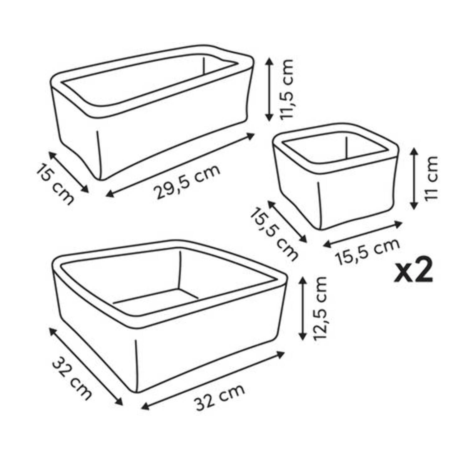 Lot de 4 paniers bouclette