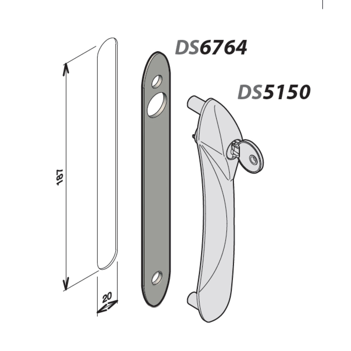 Platine pour Solo et Senzo LA CROISEE DS Gris - DS6764-007