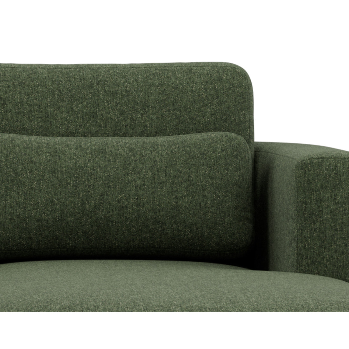 Mahina - canapé d'angle droit 4 places convertible avec coffre en tissu texturé - Vert