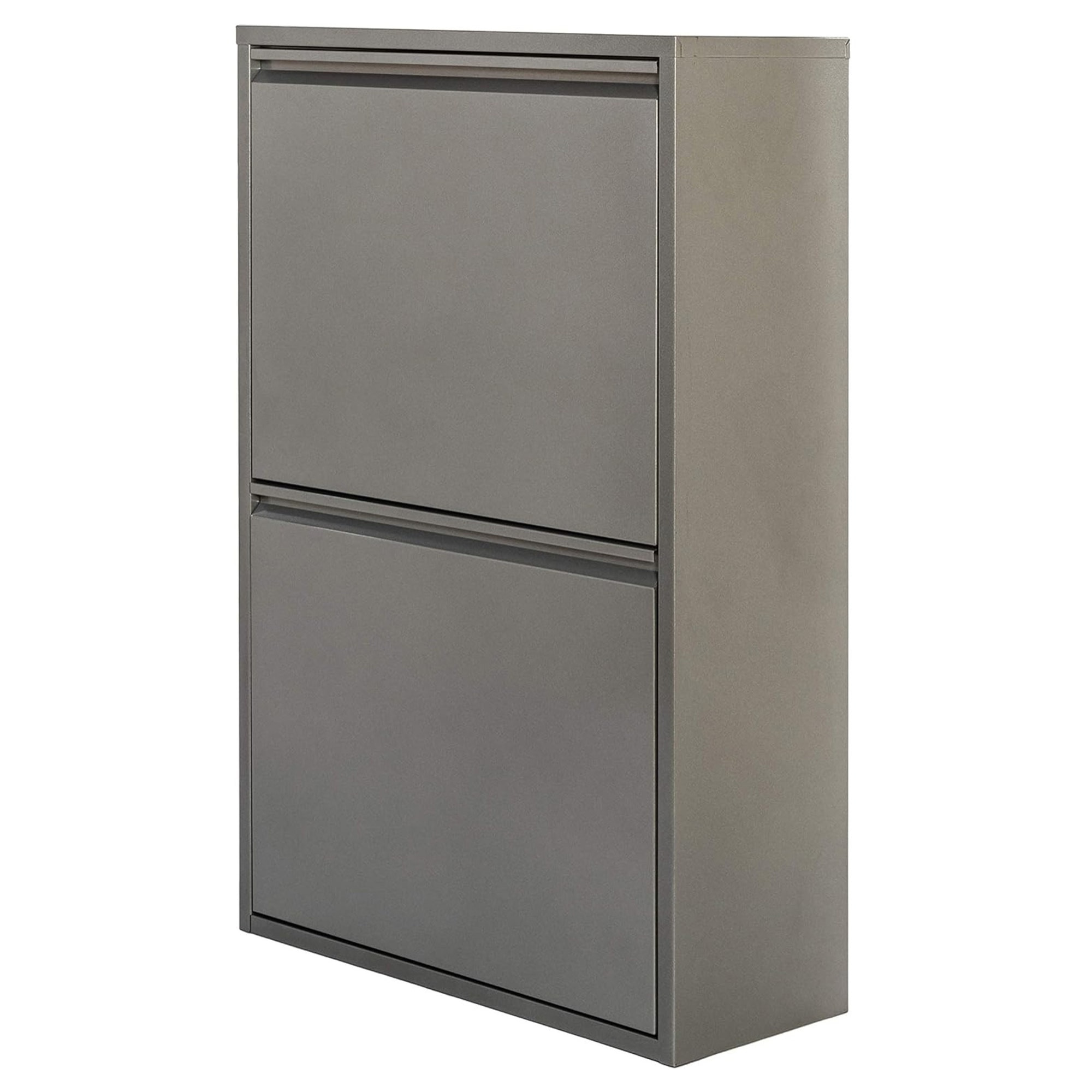 Well home - cubo de basura y reciclaje metálico de 4 compartimentos, 4x17l (68l) gris brillo