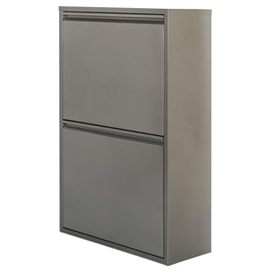 Well home - cubo de basura y reciclaje metálico de 4 compartimentos, 4x17l (68l) gris brillo