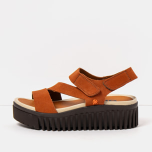 Sandalia de cuña 1573 NOBUCK D.ORANGE-BROWN/BRIGHTON color Dark orange-brown