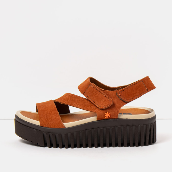 Sandalia de cuña 1573 NOBUCK D.ORANGE-BROWN/BRIGHTON color Dark orange-brown