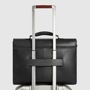 Piquadro Ventiquattrore in pelle porta pc e iPad® con tasca per AirPods®, protezioni antiurto e RFID