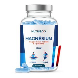 Nutri&Co Magnésium Bisglycinate + Vitamine B6 Stress & Tonus - 120 gélules Vegan