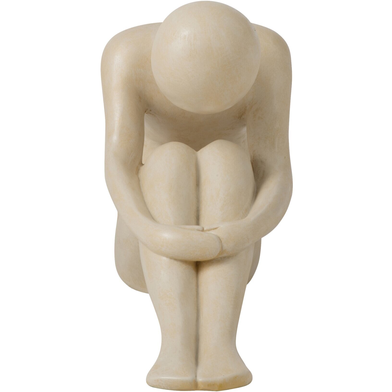 J-Line Figurine homme abstraite - polyrésine - blanc cassé