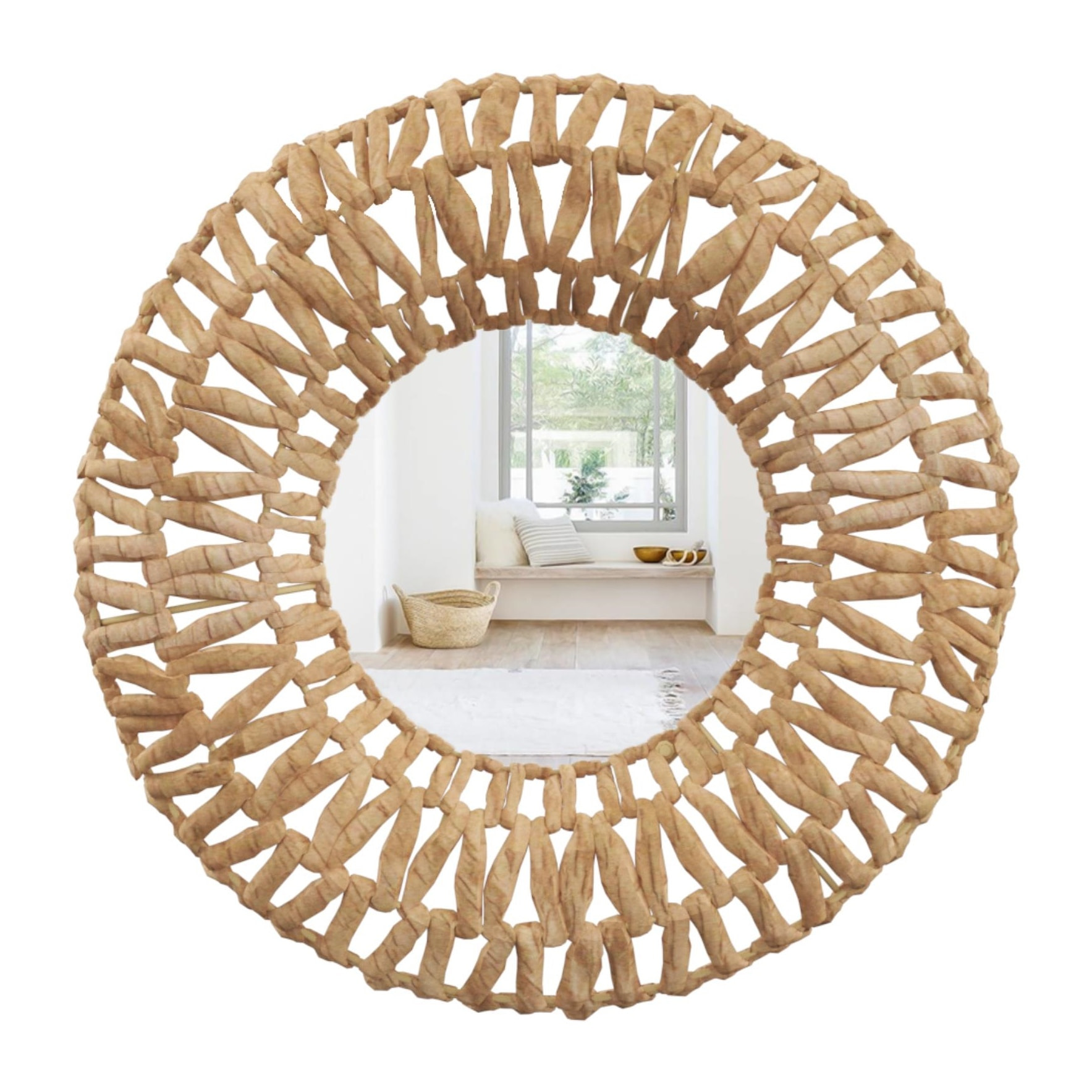 Espejo trenzado Beatriz diám. Ø45x6
