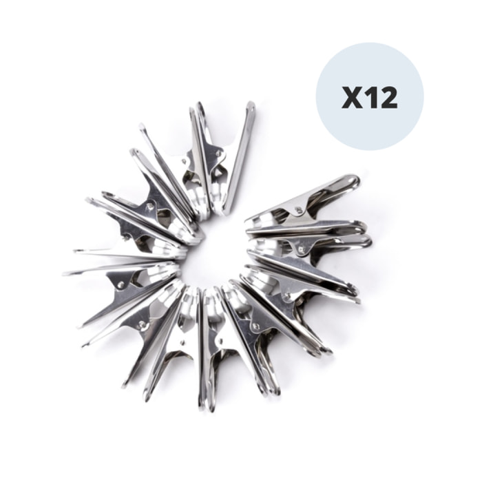 Lot de 12 Pinces à  linge en inox MSV