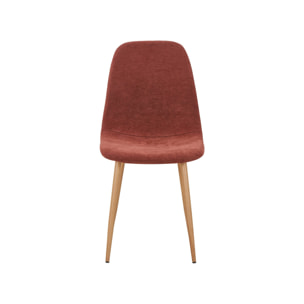 Chaise décor bois et tissu (lot de 2) VERA