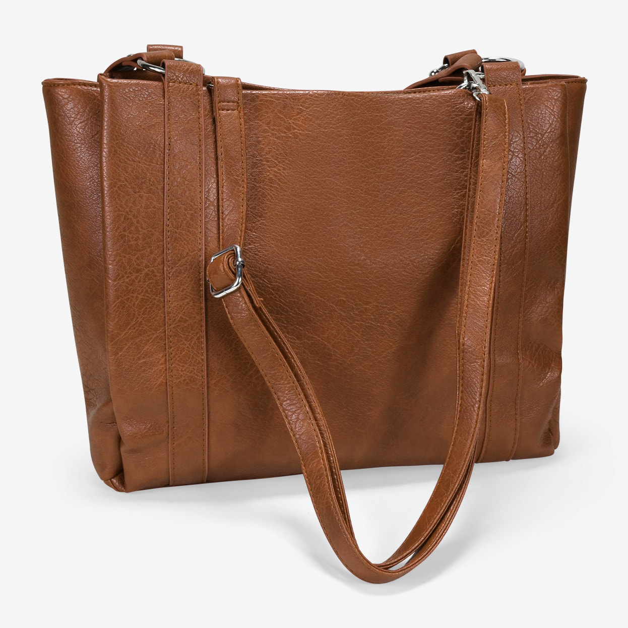 Bolso shopper cuero para portátil con tachuelas