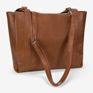 Bolso shopper cuero para portátil con tachuelas