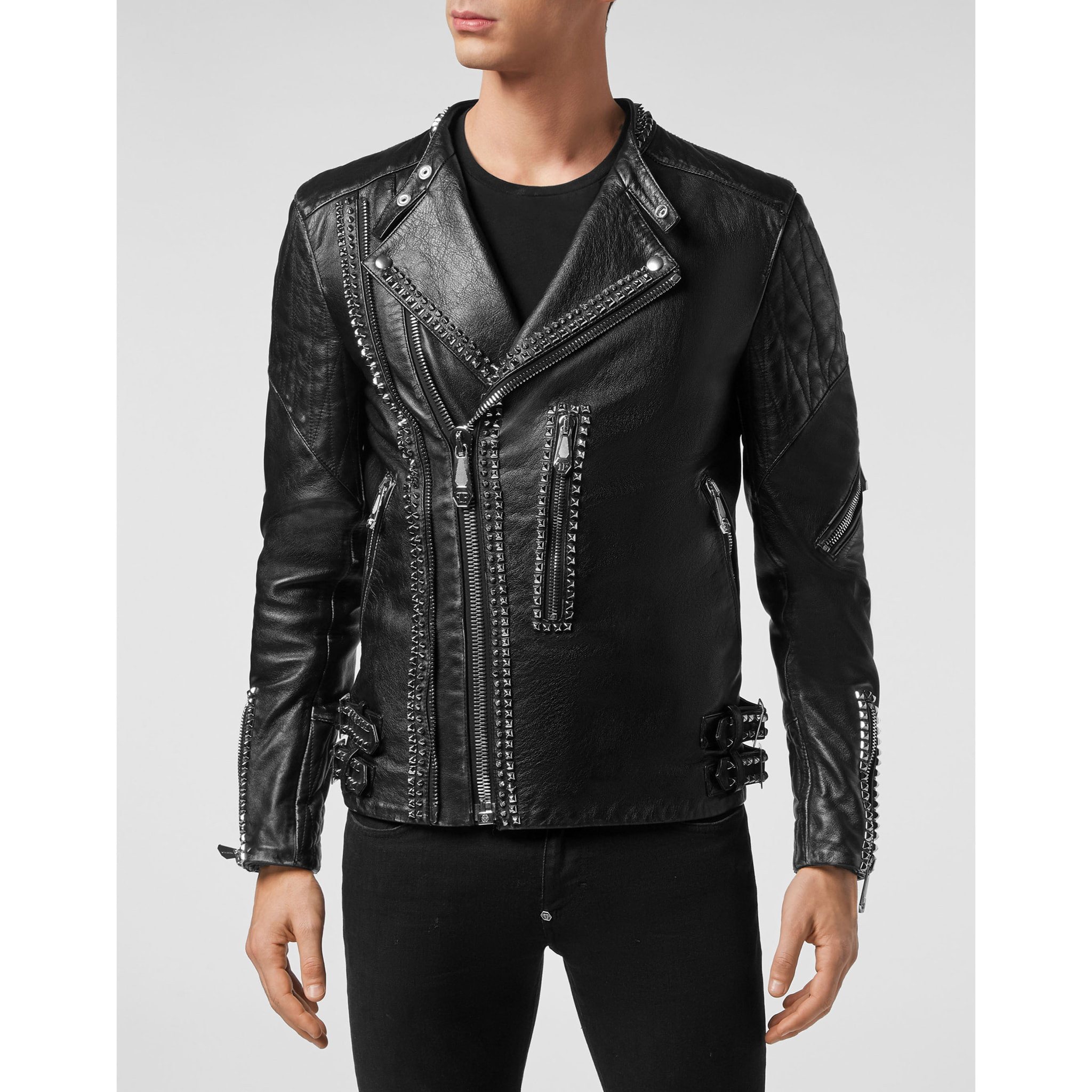PHILIPP PLEIN Leather Biker