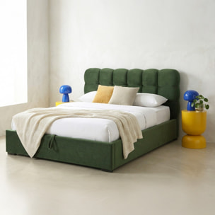 Lit coffre avec tête de lit en velours - LOLA