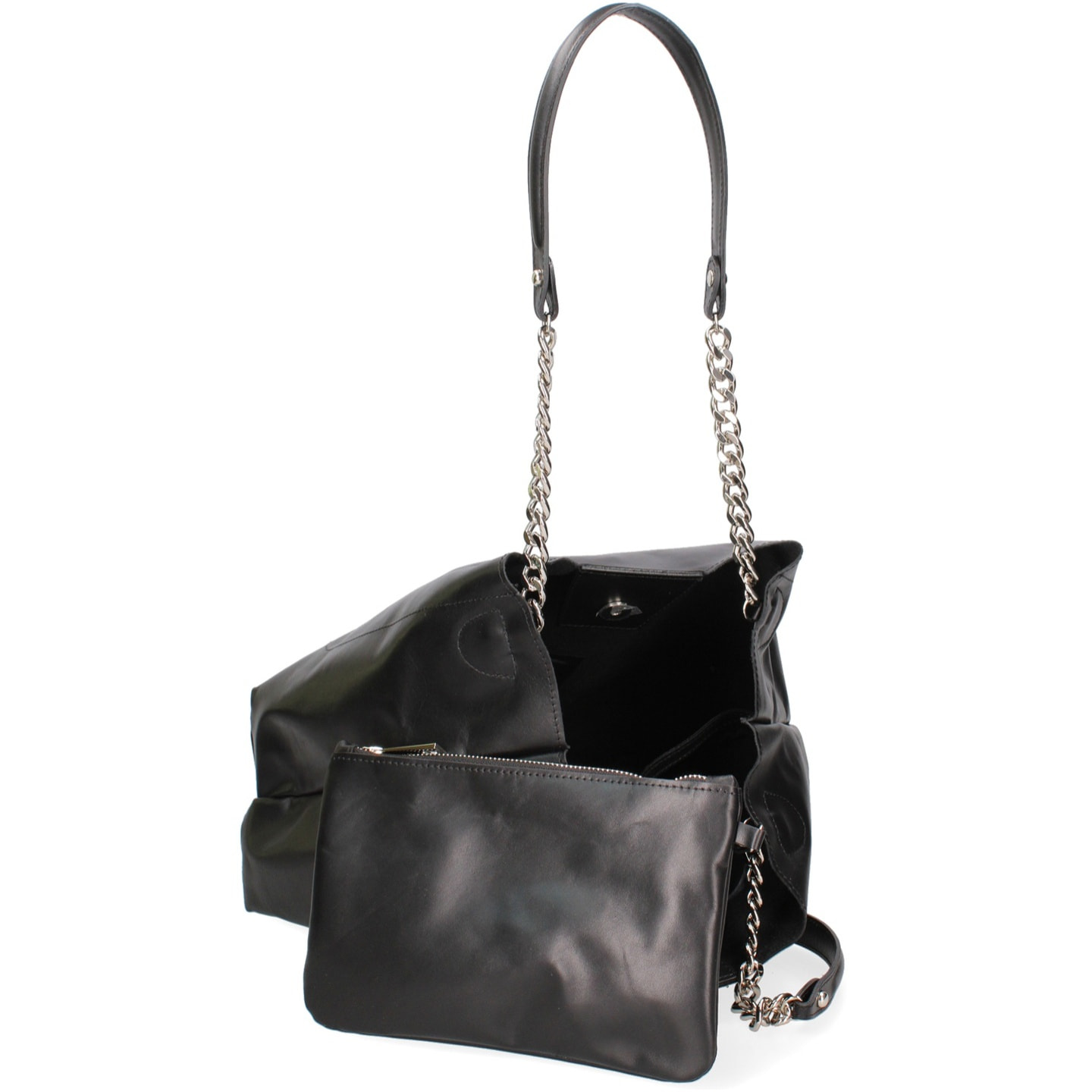 Borsa a spalla da donna Made in Italy - Modello Solara Chic - Vera pelle - 34.0 x 31.0 x 15.0 cm