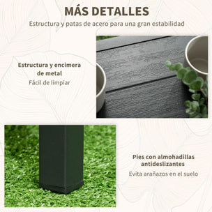 Conjunto Mesa y 2 Sillas de Jardín de Ratán 3 Piezas con 2 Cojines Acolchados