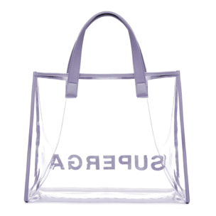 Borse Superga Donna Grigio Transparent Shopping Bag