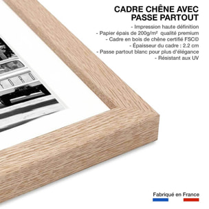 Affiche paysage Los Angeles Beachwood drive Affiche + cadre en bois - Chêne