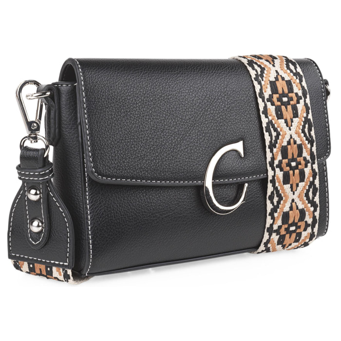 Bolso Bandolera Mujer Sint/Pu Cimarron Albany Negro