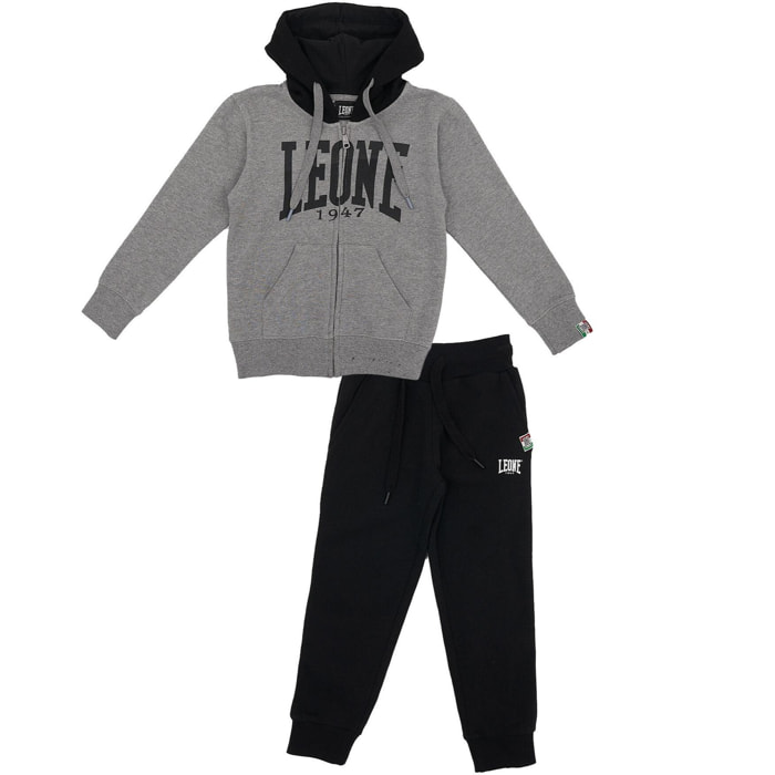 Chándal infantil con capucha, cremallera completa y gran logo Basic