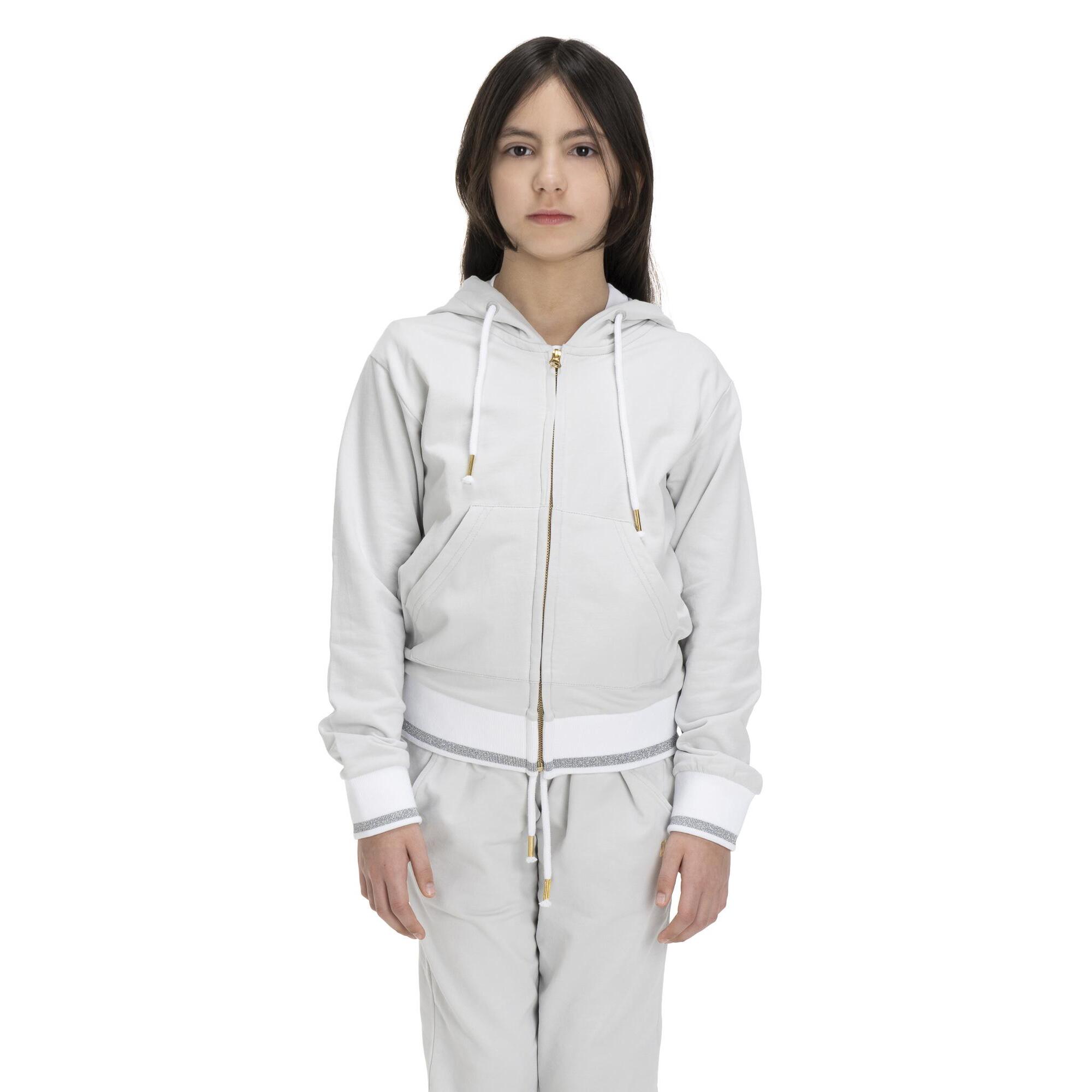 Chaqueta con capucha de niña brillante