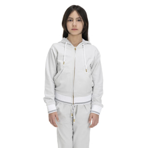 Chaqueta con capucha de niña brillante