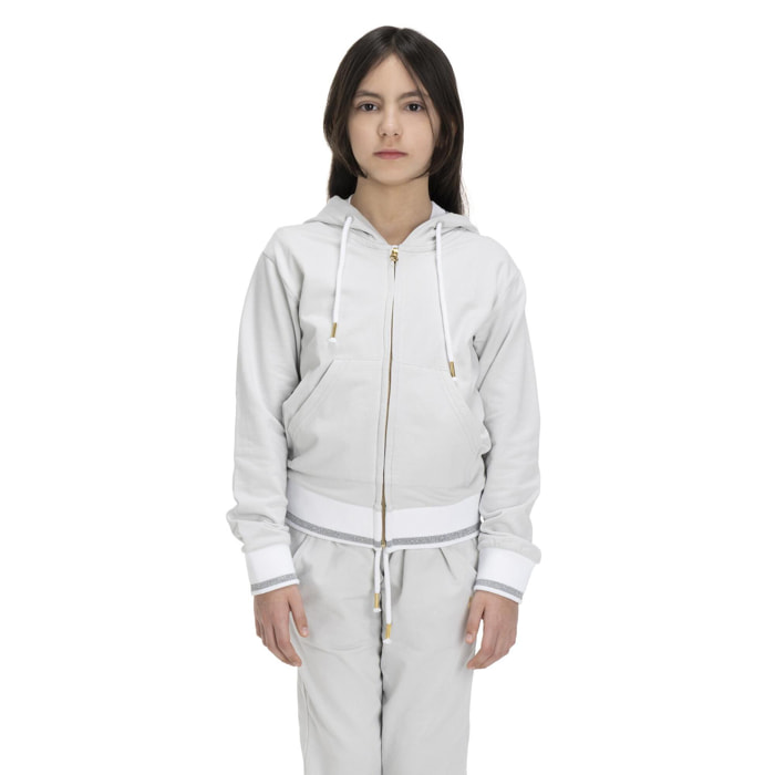 Chaqueta con capucha de niña brillante