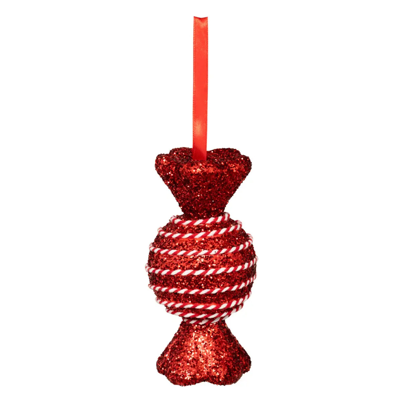 Lot de 8 sujets bonbon polystyrène H.max 40cm rouge et blanc
