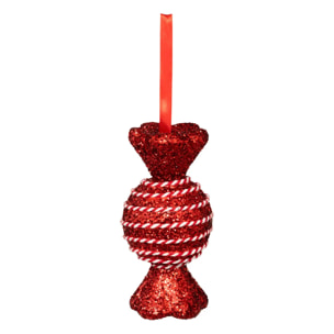Lot de 8 sujets bonbon polystyrène H.max 40cm rouge et blanc
