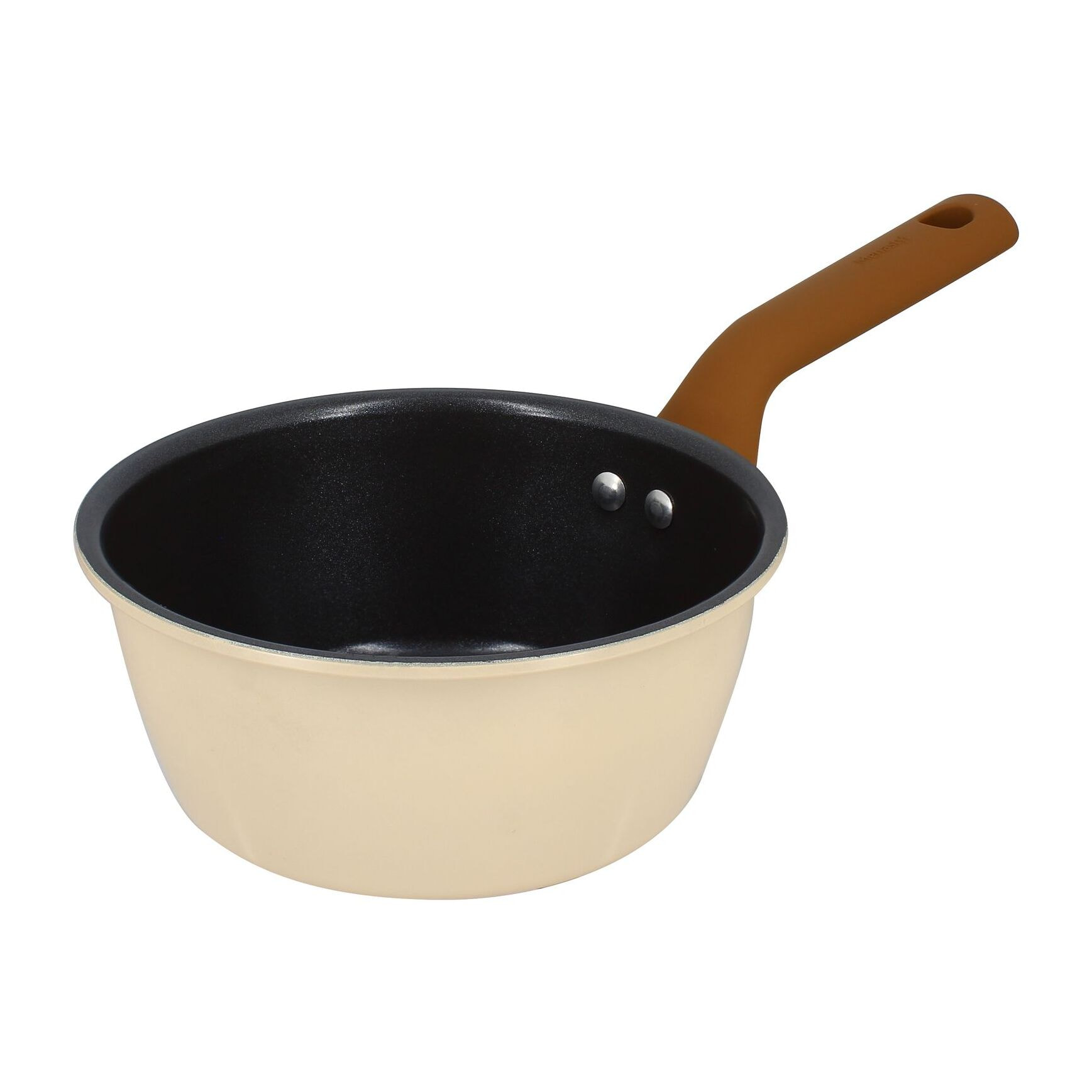 Casserole 16cm en revêment céramique et acier carbone beige PRATICOOK