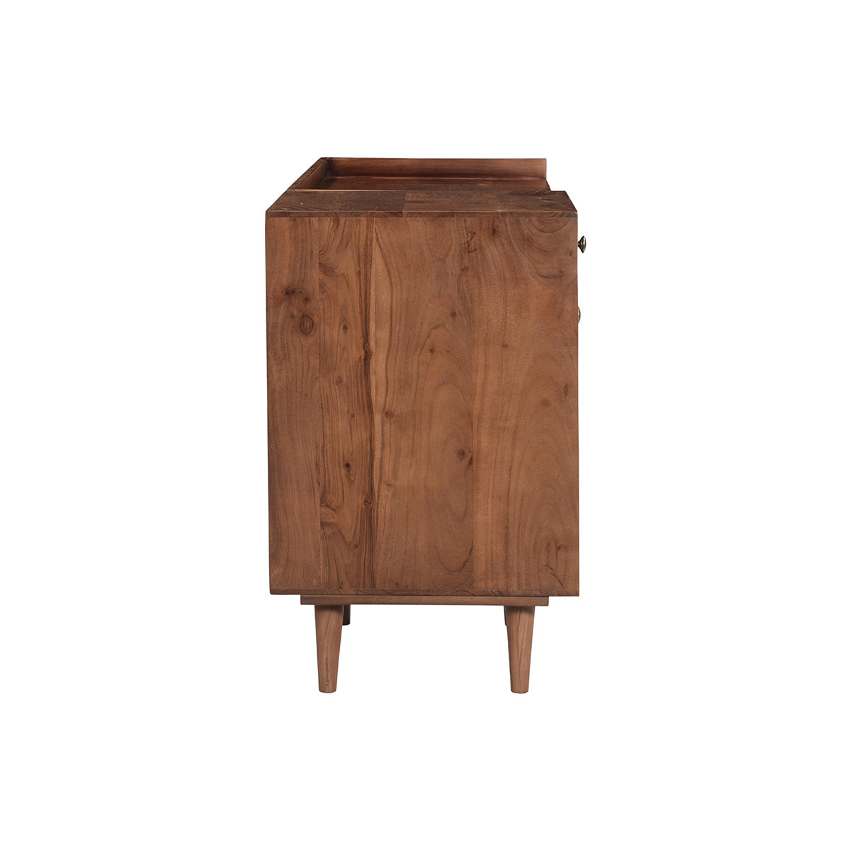 Bureau avec rangements vintage bois massif et métal doré L130 cm ROBY