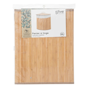 Panier à linge d'angle bambou 48L