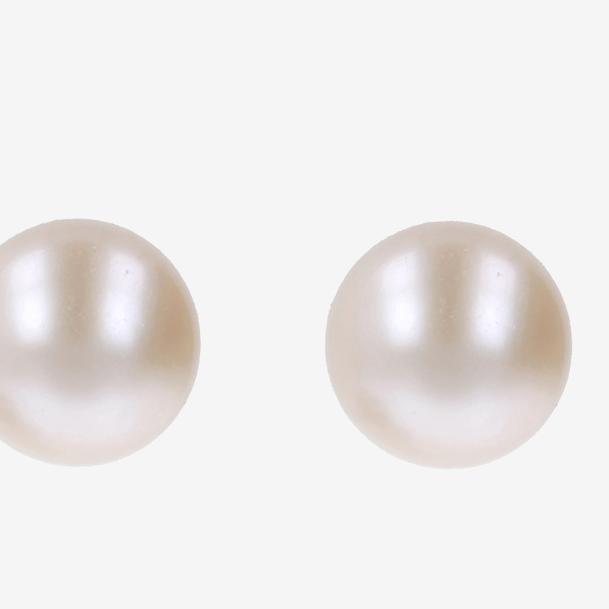 PERLAVIVA - Orecchini a Bottone in Argento placcato Platino con Perle d'Acqua Dolce Rosa Ø 6/6.5 mm