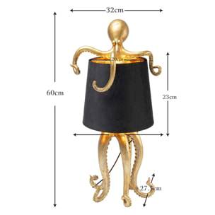 Lampe pieuvre dorée et noire 60cm Kare Design