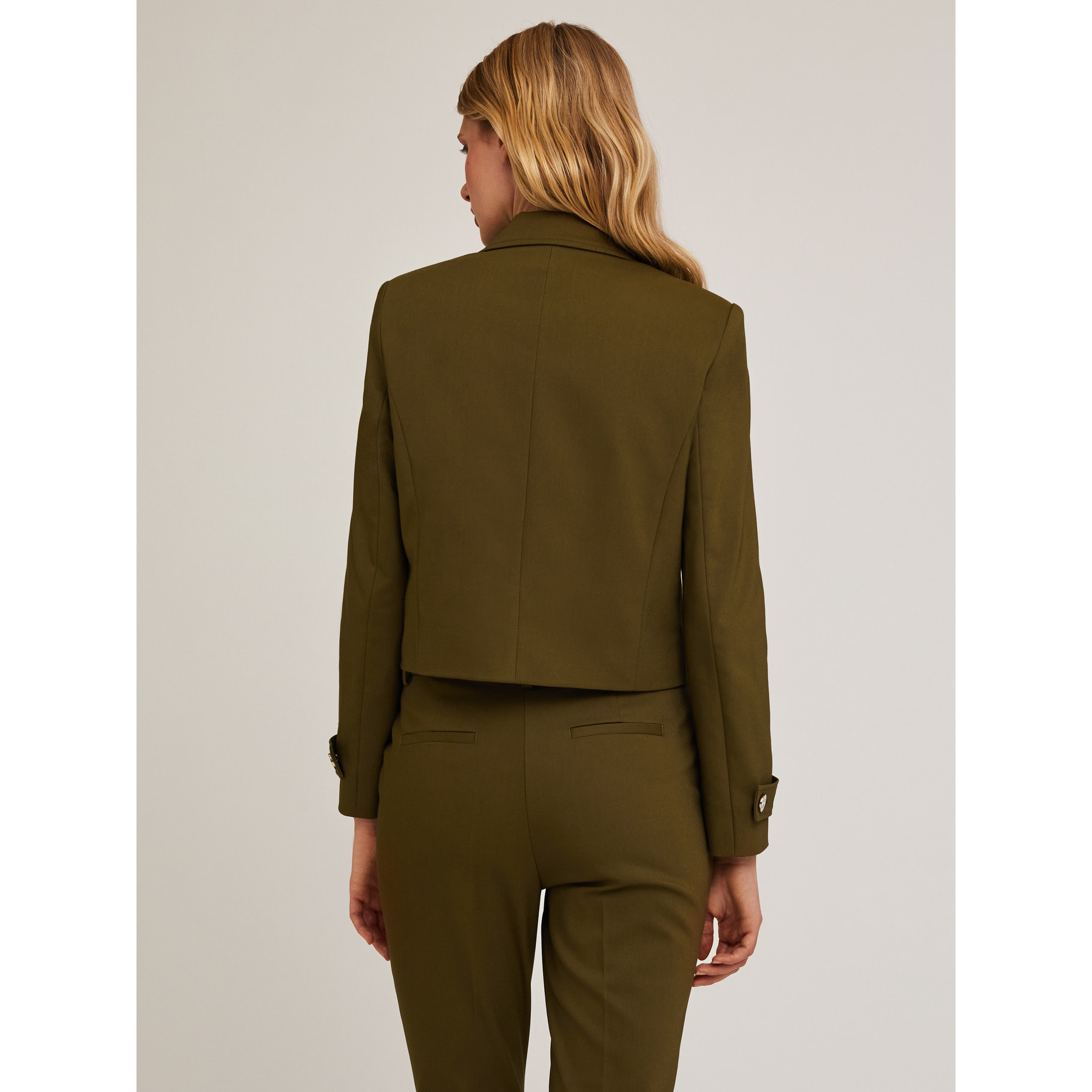 Motivi - Chaqueta Spencer en mezcla de algodón - Verde militare