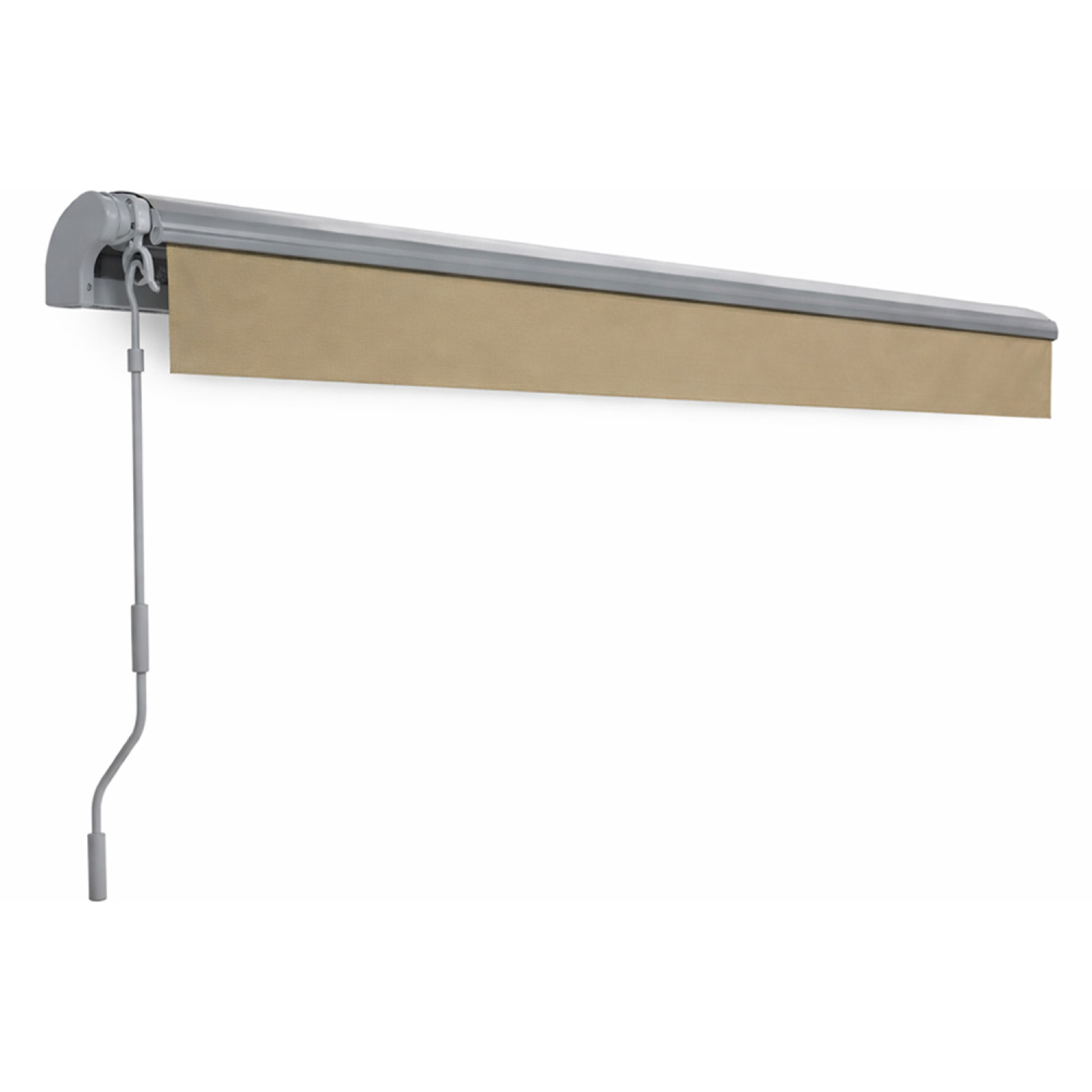 TULLY Store banne manuel 3,95 x 3 m en aluminium avec toile taupe