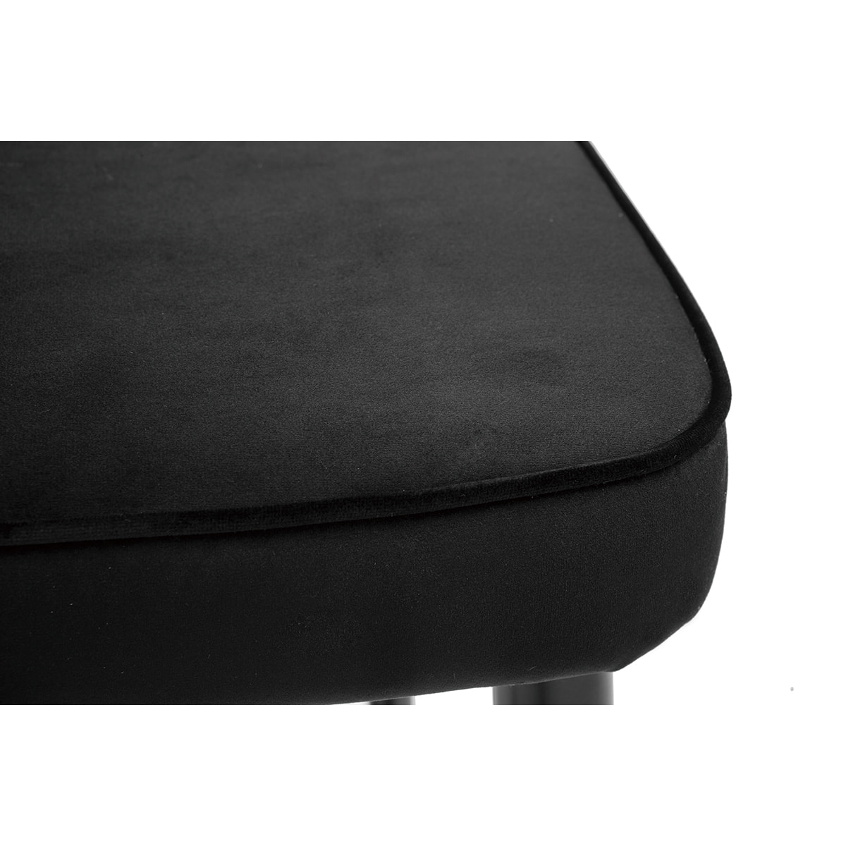 Tabouret de bar design en velours noir et métal H69 cm BELLEROSE