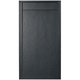 Fusion Receveur de douche 120x80cm en marbre coulé, Noir (SATFUP12080G)